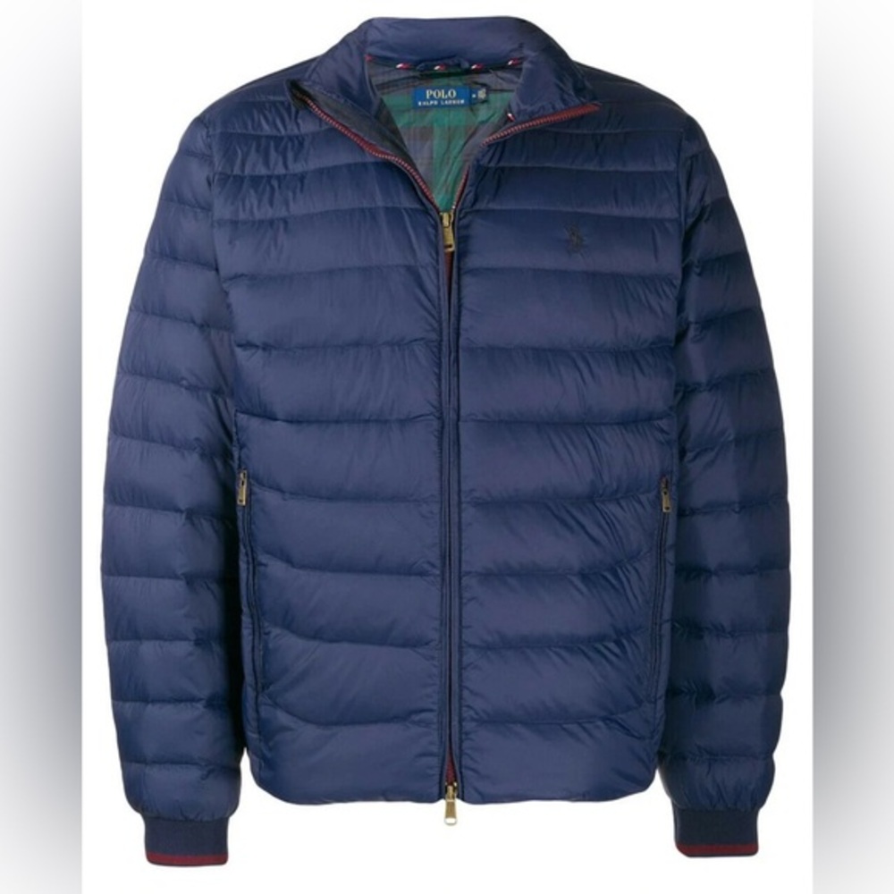 Men's Polo Ralph Lauren foldable quilted jacket navy blue,water repellent sz sp